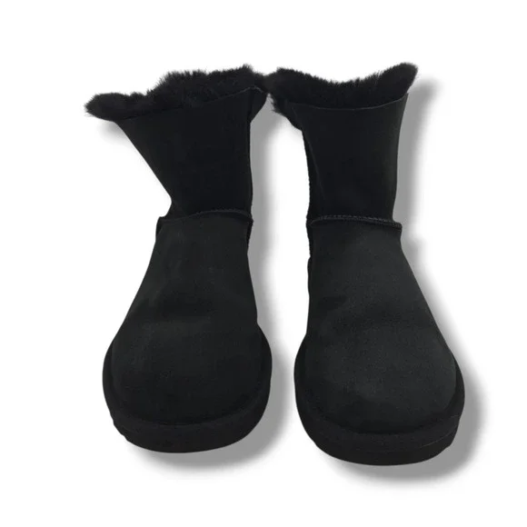 UGG Mini Bailey Bow II Boots Womens 8 Black Water Repellent Wool Lined 1016501 - Picture 3 of 8